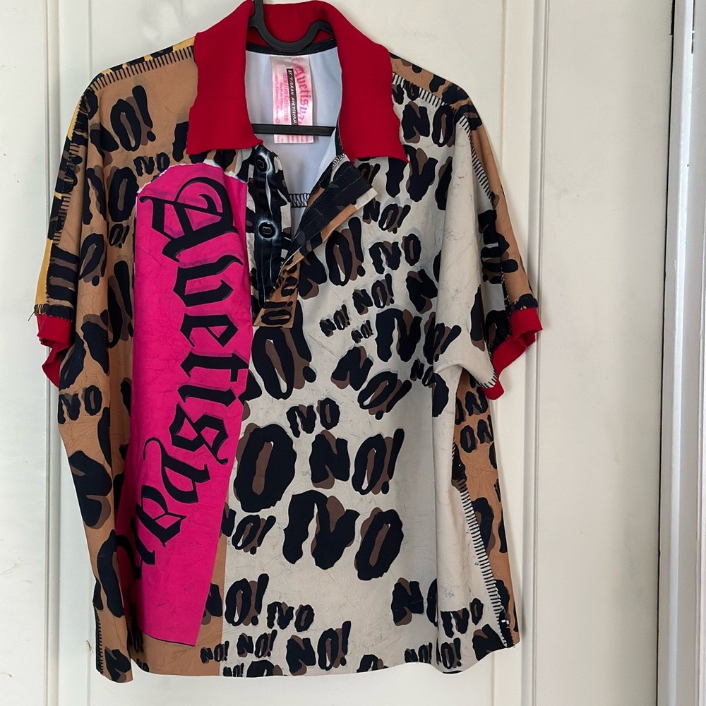 Tigran Avetisyan Polo Abstract Cheetah Shirt Extra Large XL
